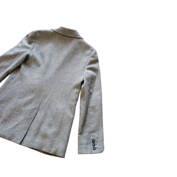 Juicy Couture Petite Wool Blend Blazer Grey Tweed Crest Label Y2K XS - Picture 8 of 9